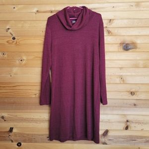 Old Navy Womens Cowl Neck Burgundy Long Sleeve Sweater Dress, Size XL